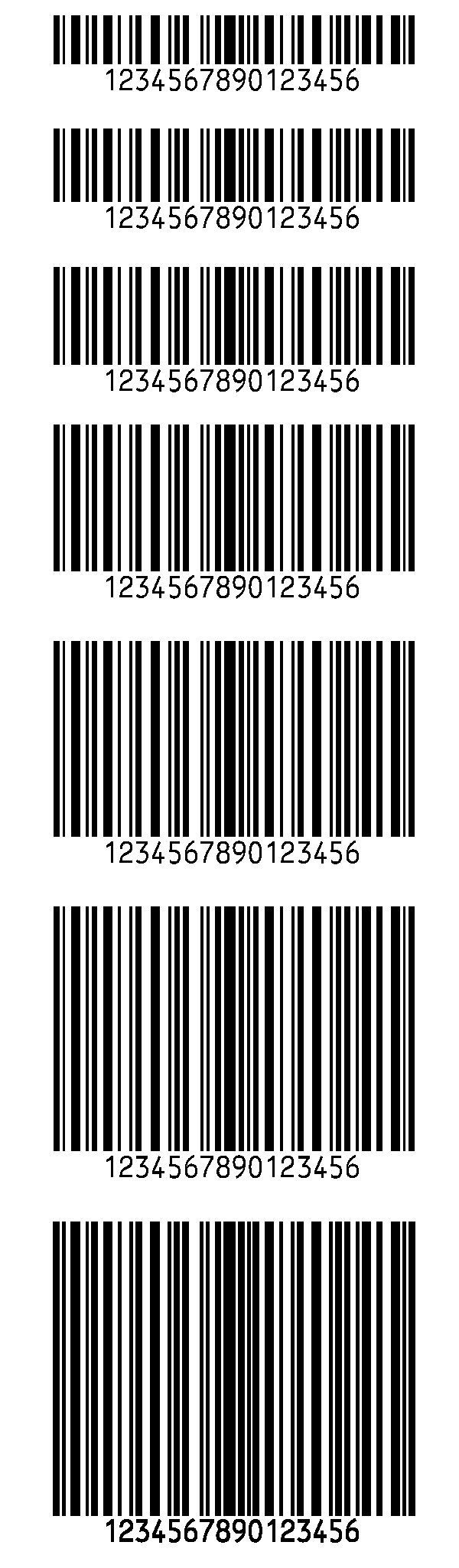 Hauteurs Code 128